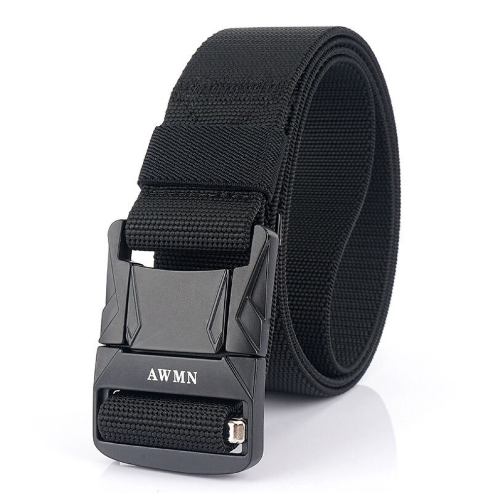 AWMN 125cm Punch Free Magnetic Buckle Tactical Belt Quick Release Nylon Leisure Belt for men women - Army green - Image 2