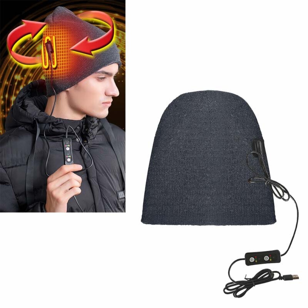 TENGOO Smart Heated Hat Intelligent Temperature Control Far infrared Heating Cap Winter Warmth Electric Heated Hat - Black