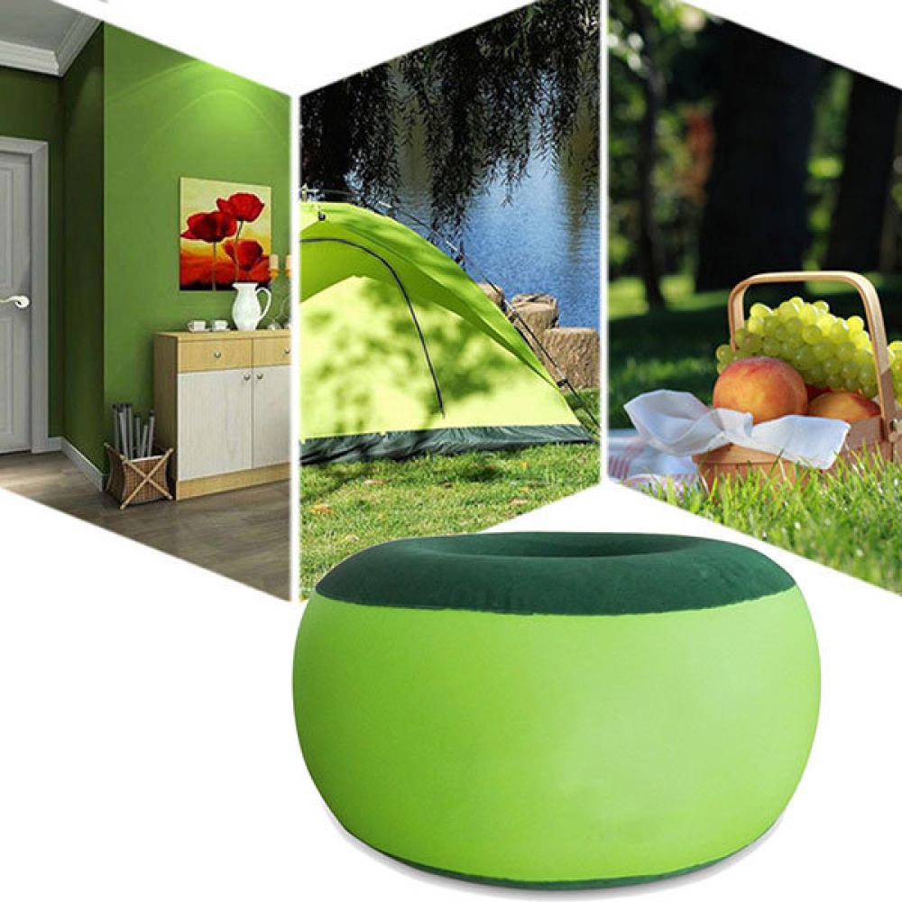 Portable Inflatable Chair Outdoor Plush Pneumatic Stool Bean Bag Round Shape Home furniture - Image 2