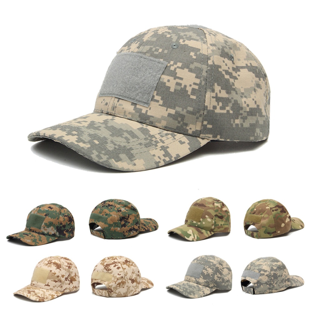 IPRee Camping Tactical Camouflage Sunhat Adjustable Travel Sunscreen Baseball Cap - CP