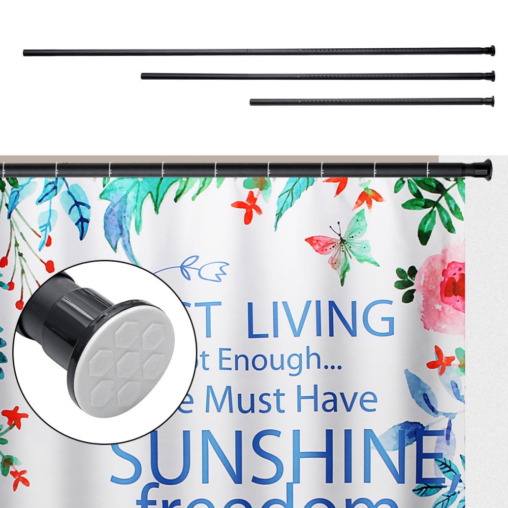 Telescopic Shower Curtain Rail Extendable 110-260cm Pole Rod Bath Stainless - .A