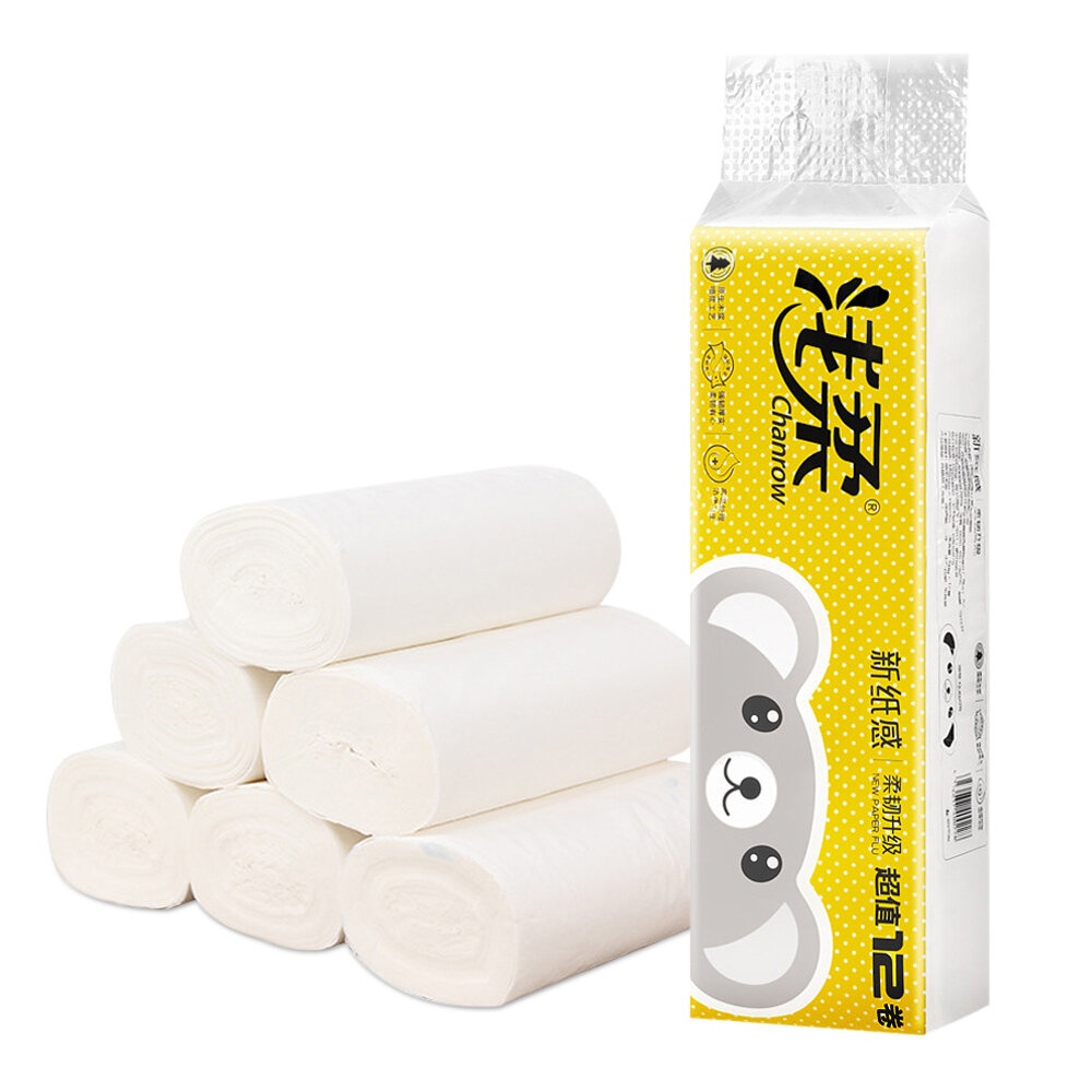 12Rolls/Lot 4Layers Toilet Roll Paper Home Bath Toilet Roll Paper Primary Wood Pulp Paper Roll - Image 2