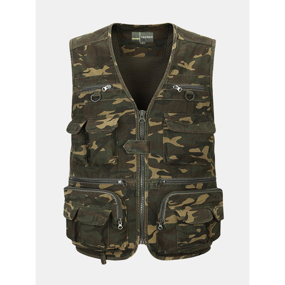 Cheap Mens Multifunctional Camouflage Pattern Quick Dry Outdooors Fishing Vest - XL Camouflage