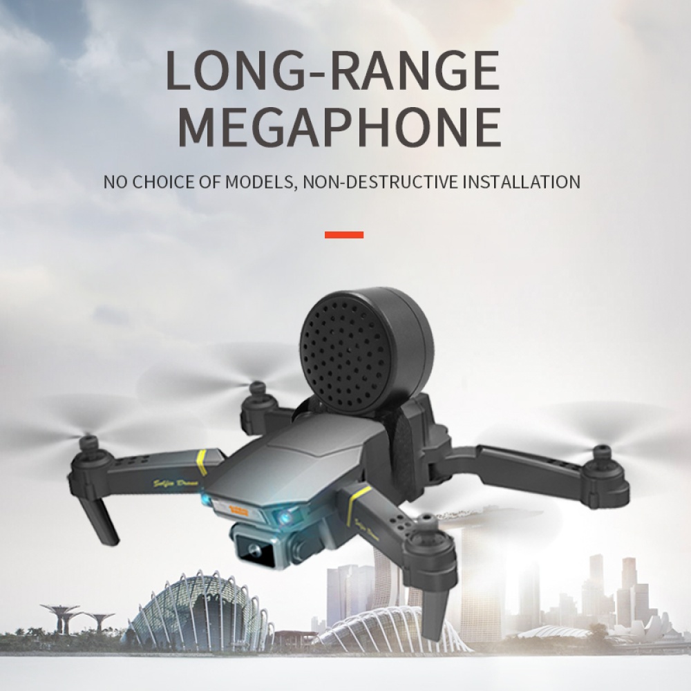 Drone Speaker Megaphone for camera Aerial Broadcasting with A Loudspeaker Control Distance black