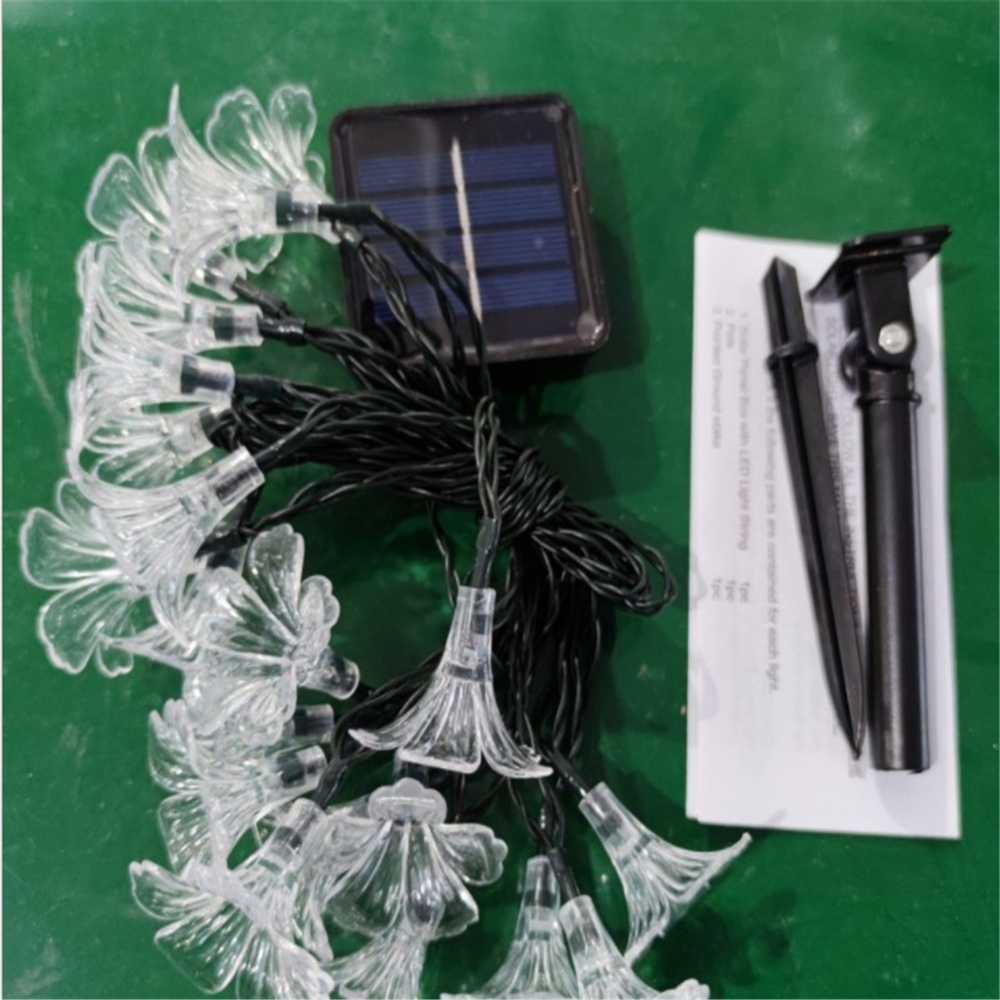 30led Morning Glory Shape Light String Solar Lantern For Household Decoration 2 mode four-color-red, yellow, blue and green