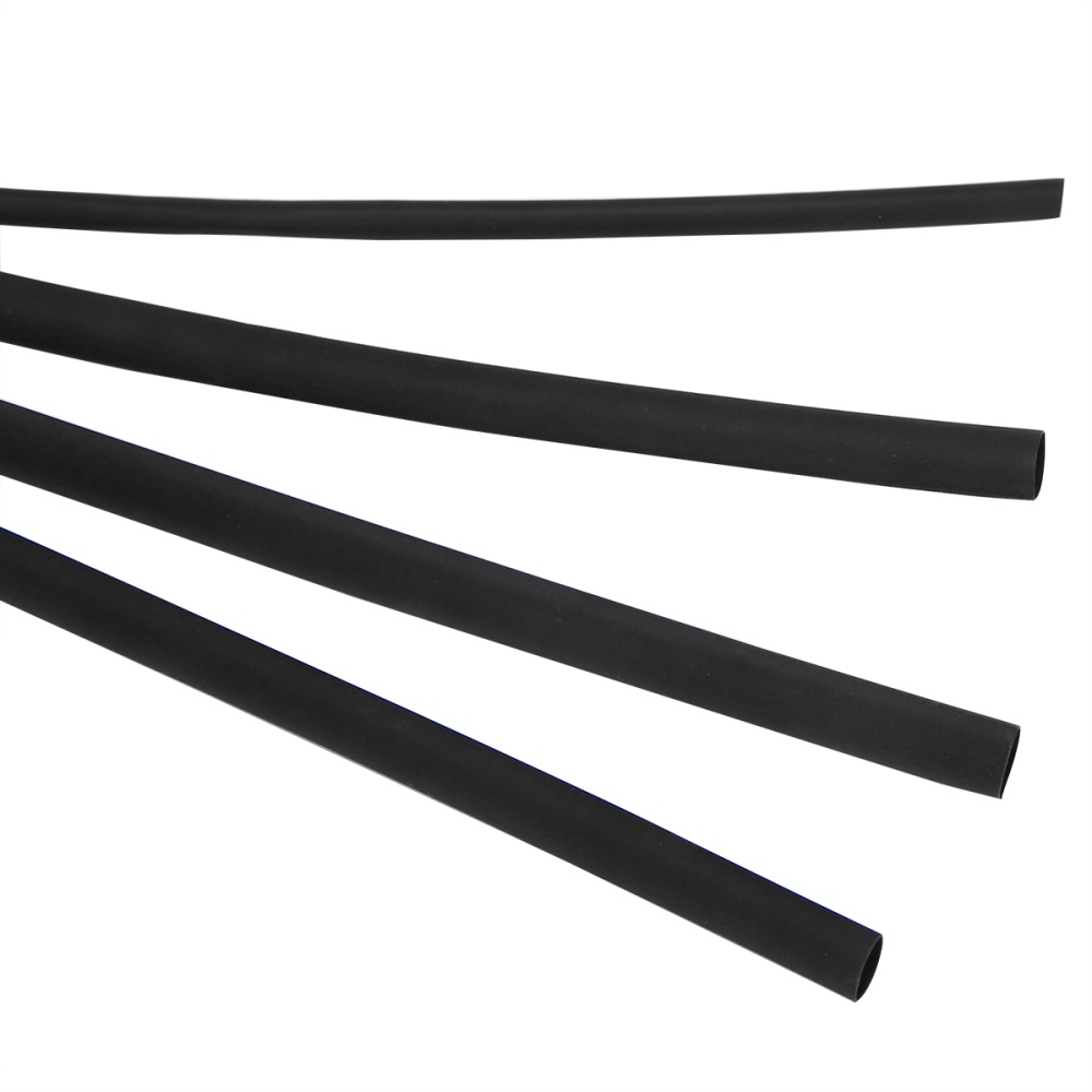 4 Pcs/set Pe 1m Heat Shrinkable Tube Set Inner Diameter 3mm 4mm 5mm 6mm Winding Black - Image 3