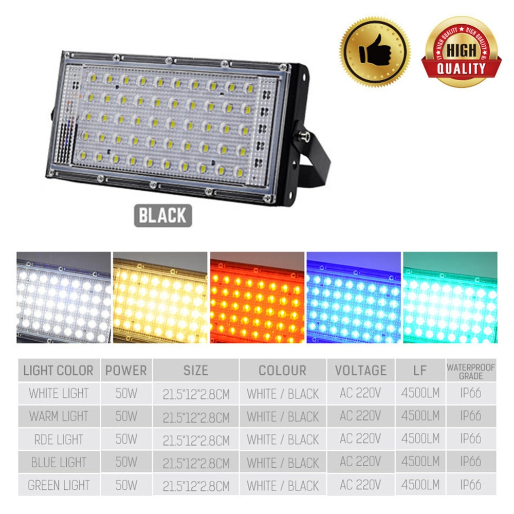 Led Floodlight 50w 220v Outdoor Waterproof Energy Conservation Yard Football Garden Light White light - Image 2