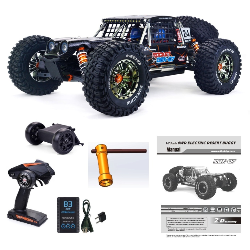Racing Dbx-07 1/7 Scale Off-road Car With Brushless Motor 4wd 80km/h 2.4ghz Rc Monster Model Remote Control Toy Rtr blue 1