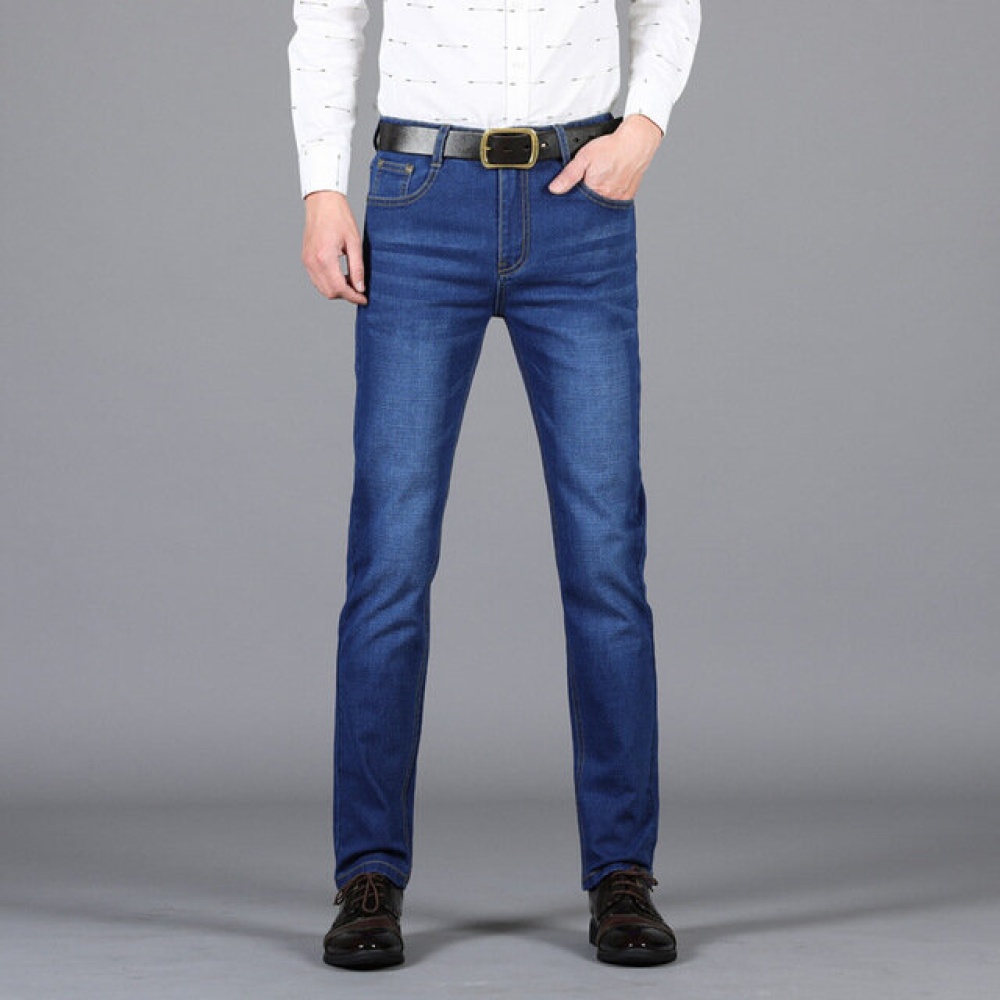 Generation Season Hot Fashion Casual Business Jeans Men's Slim Trend Trousers Stretch Straight Pants 807 - WXN blue 40