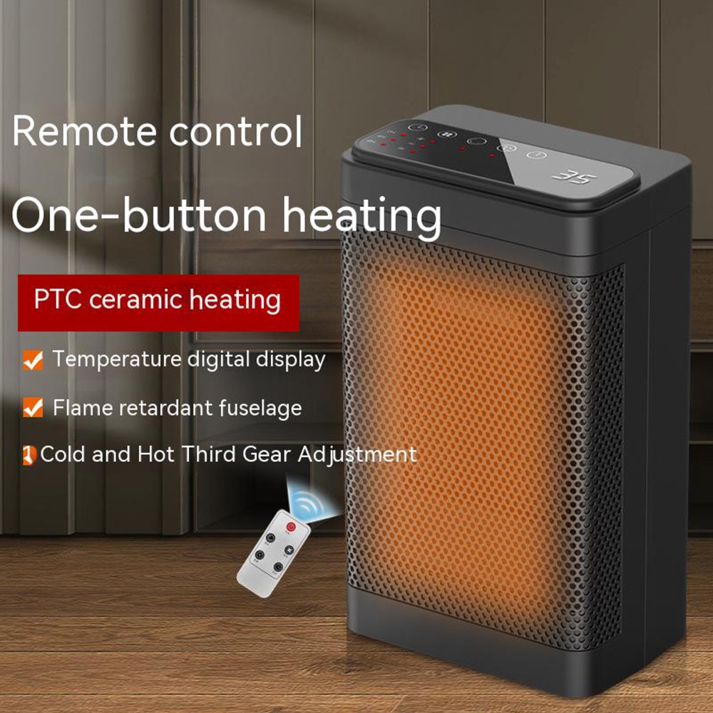 1500w Space Electric Heater with Remote Control 3 Modes 12h Timer Tip-over Protective for Home Office Large Room US Plug