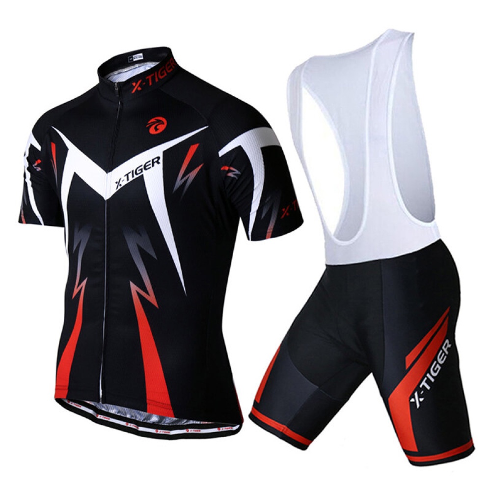 X-TIGER Pro Cycling Jersey Set Bib Pants Summer Cycling Wear Biking Clothing MTB Bike Cycling Clothing - Red M - Image 2