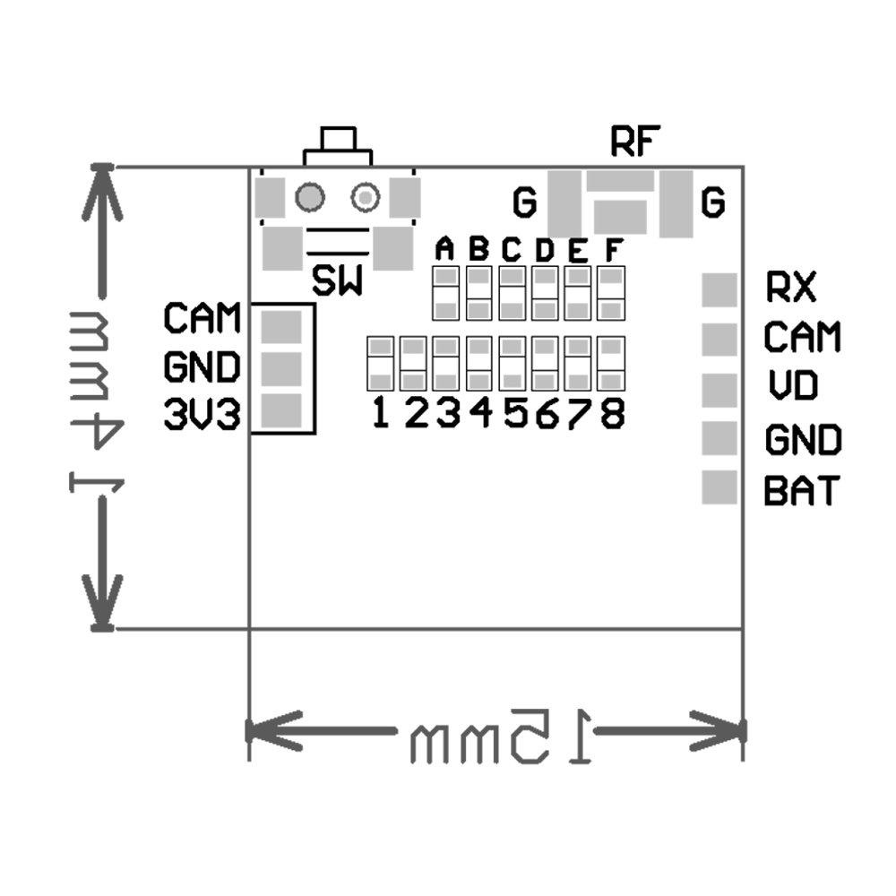 Caddx Firefly 1/3in CMOS 1200TVL 2.1mm Lens 16:9 / 4:3 NTSC/PAL FPV Camera with VTX for RC Drone PAL - Image 4