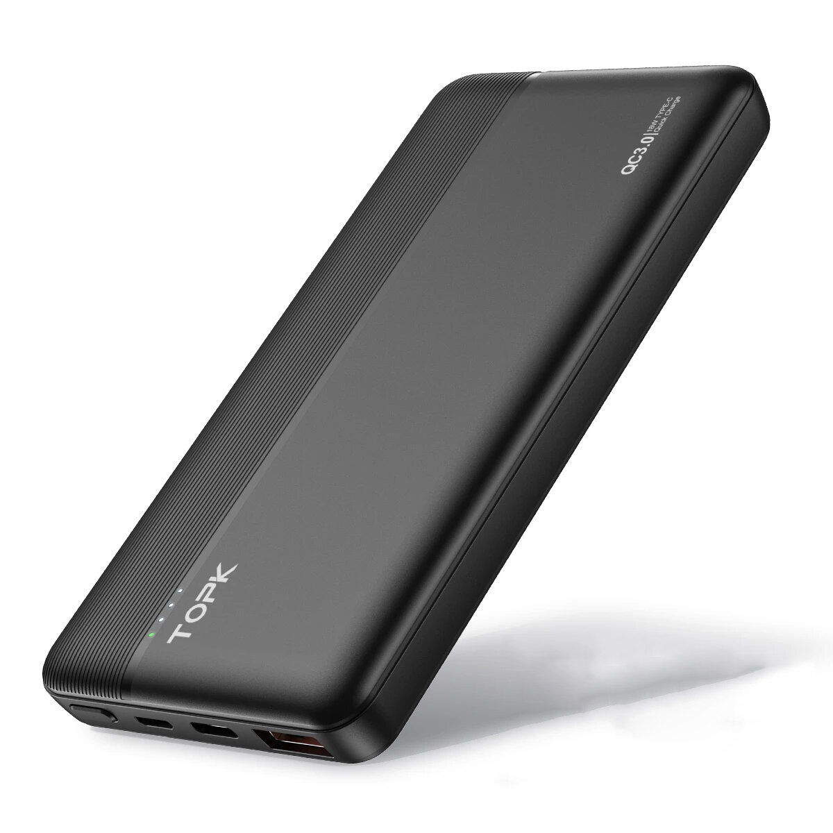 TOPK I1015P 10000mAh Power Bank External Battery Power Supply With 18W USB-C PD QC4.0+ & 18W QC3.0 USB-A Support PPS AFC FCP Fast Charging For iPhone