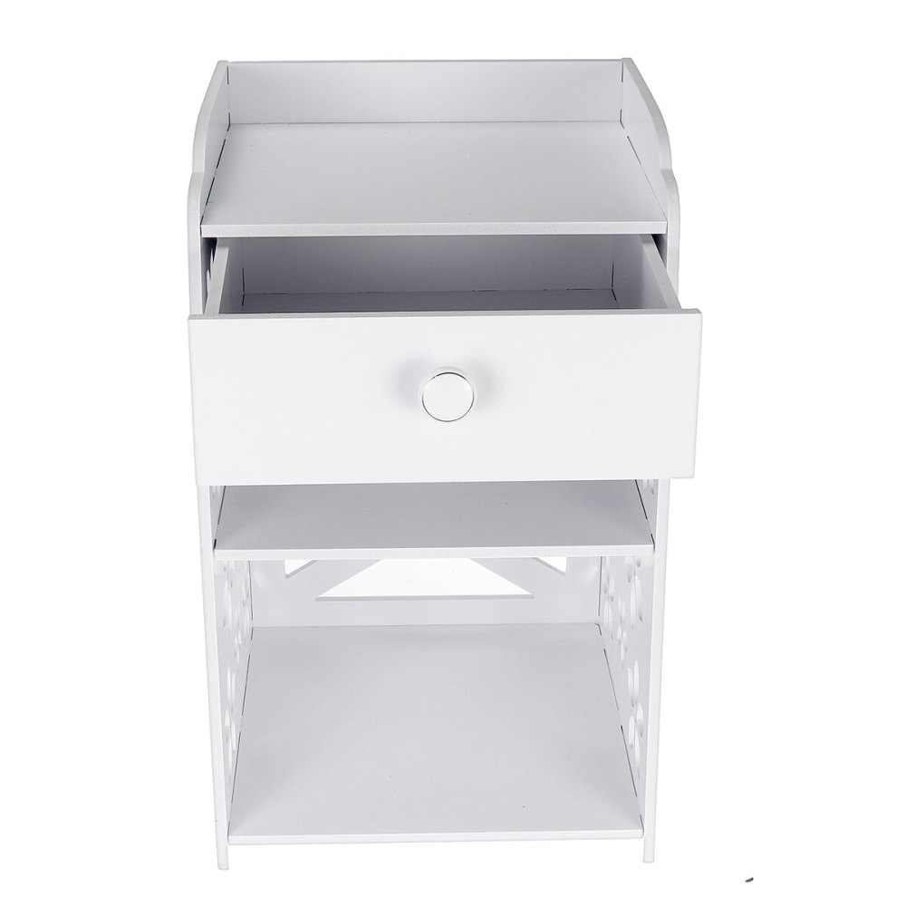 30*30*50cm Retro Rural Style White Bedside Table Shelf Rack Cosmetic Storage Shelf - Image 2