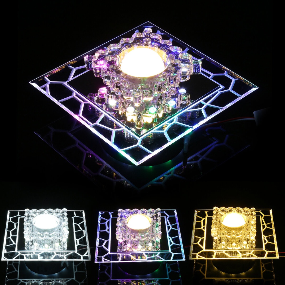 5W 220V 18cm Bright Crystal LED Ceiling Lights Fixture Pendant Aisle Hallway Lamps - Warm Light - Image 2