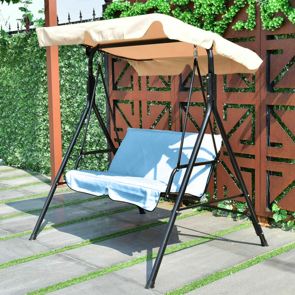 Outdoor Swing Two/Three Seats Cover Rainproof Shade Without Top Cover for Actvities - .A Dark Grey - Image 2