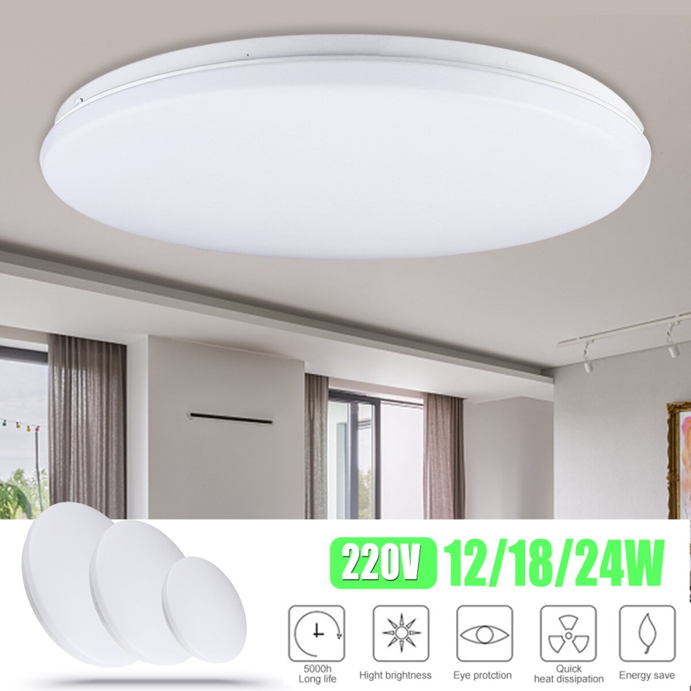 220V 24W 38cm 15" Slim Bright Modern Round LED Ceiling Lights Fixture Lamps Home - 18W - Image 2