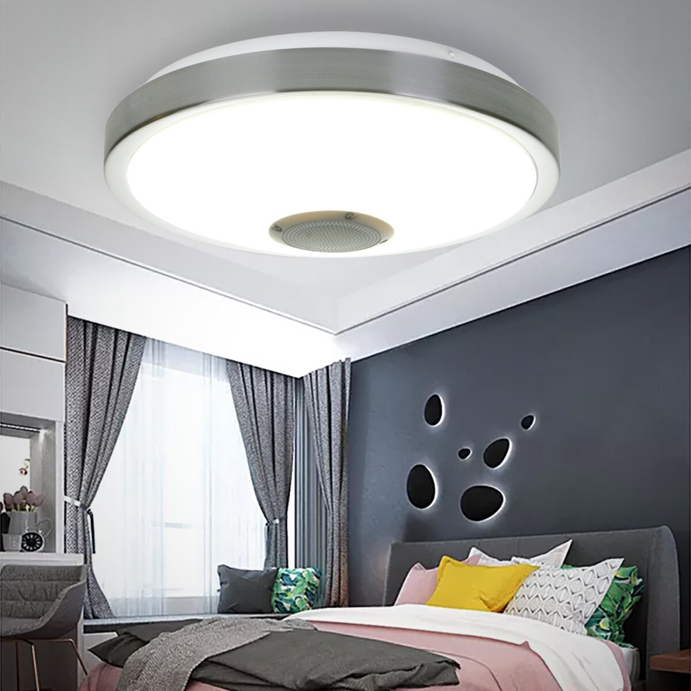 34/38cm Smart LED Ceiling Light 256 RGB Bluetooth Music Speaker Dimmable Lamp APP Remote - 34cm - Image 2