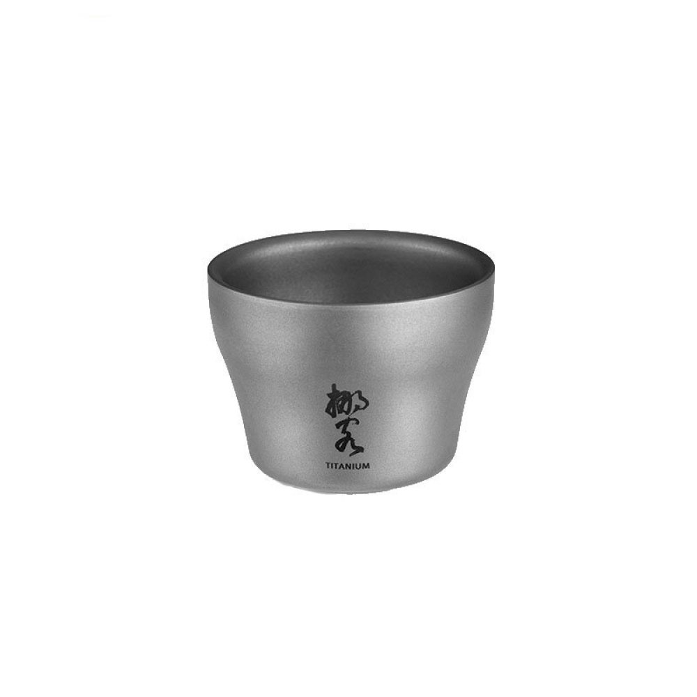 Naturehike 45ml Titanium Cup Ultralight Double Wall Chinese Kongfu Tea Cup for Outdoor Camping Hiking Picnic - Silver