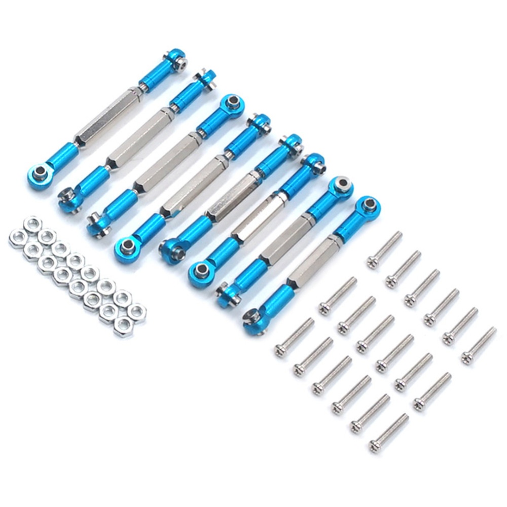 Metal Tie Rod Set for WPL 1:16 Henglong Military Truck Crawler Update Parts blue - Image 2