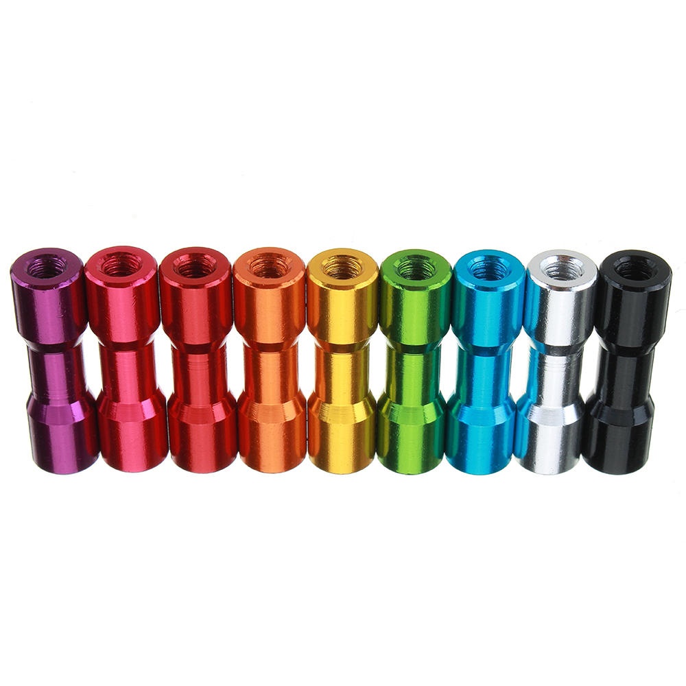 Suleve M3AS11 10Pcs M3 20mm Aluminum Alloy Standoff Spacer Round Column MultiColor Smooth Surface - Red - Image 2