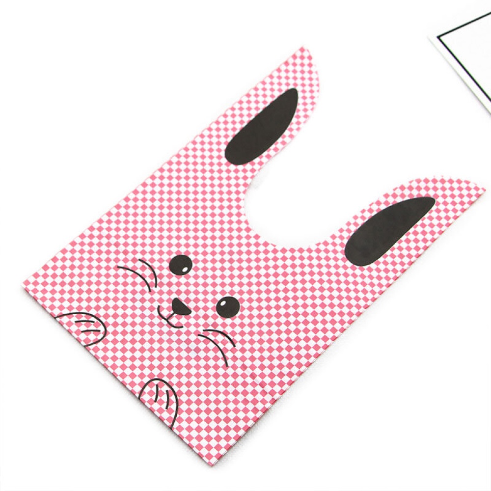 50Pcs/Lot Cute Rabbit Design Creative Sugar Dessert Bags Baking Self-adhesive Plastic Packing Bag - L Blue - Image 2