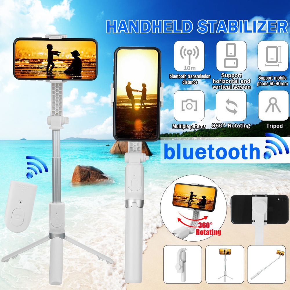 R15 Extended Telescopic bluetooth Wireless Handheld Stabilizer Mobile Phone Holder Stand for Outdoor Live Streaming Video Shooting - White - Image 2