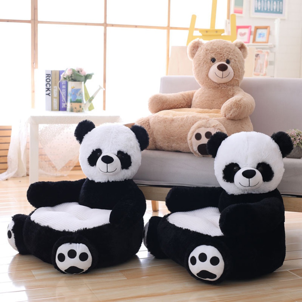 Cute Children Cartoon Plush Sofa Various Animal Shapes Soft Comfortable Portable Chair Stuffed Toy Holiday Gifts For Kids Girls Dark brown b - Image 2