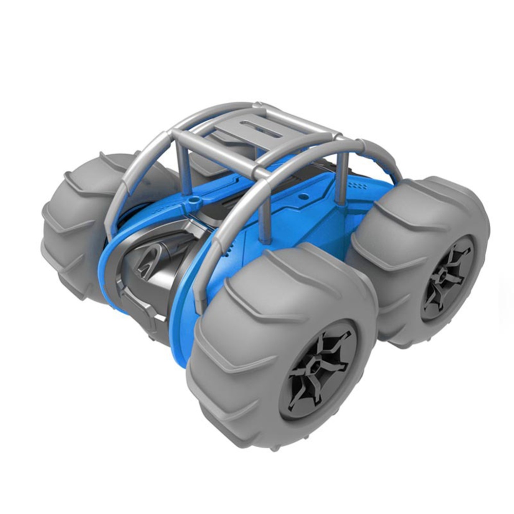 Children Amphibious Remote Control Car Waterproof Anti-collision 306 Degree Rotation Electric Blue RC+watch