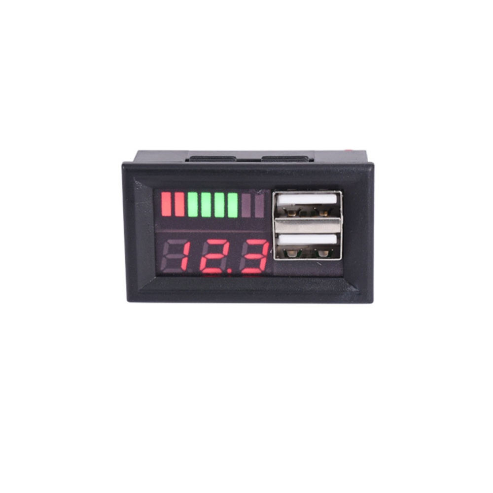 12.6V Electricity Meter Three-string Battery Voltage Power Display Dual USB Output 5V 2A
