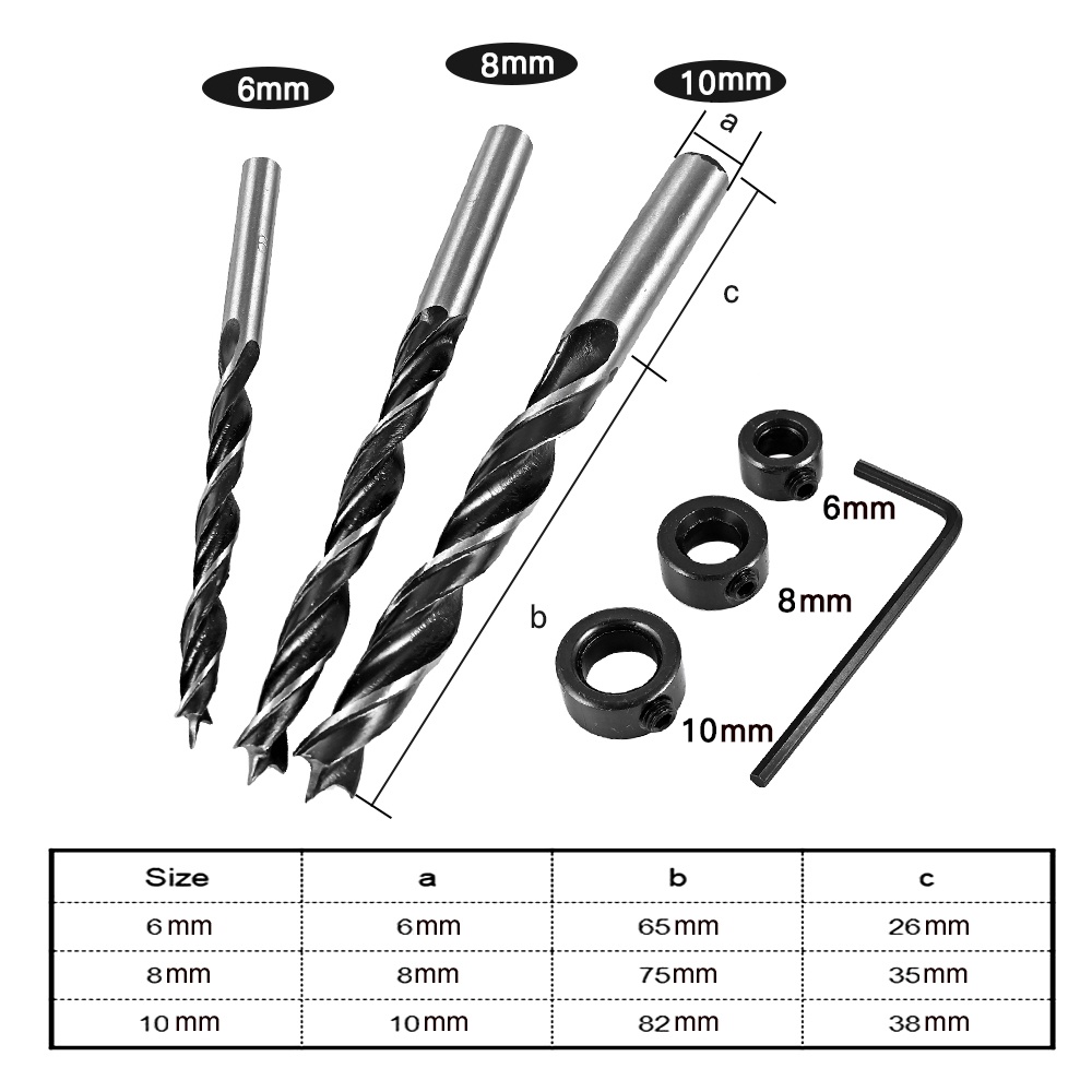 Woodworking Dowel Jig Set Drill Bit Handheld Saw Drills Guide Hole Locator For Carpentry 7-piece drill bit