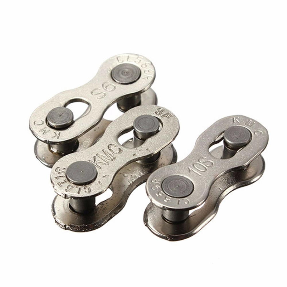 Two Durable Silver Bicycle Chain KMC Magic Buckle of 6-7-8-9-10 Speed Button - #001