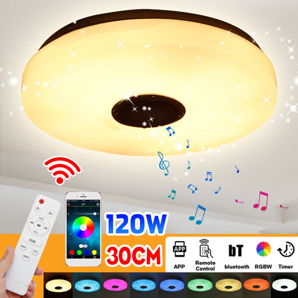 WIFI LED Ceiling Light RGB bluetooth Music Dimmable Lamp APP Remote Control - 72W With Infrared Remote - Image 2