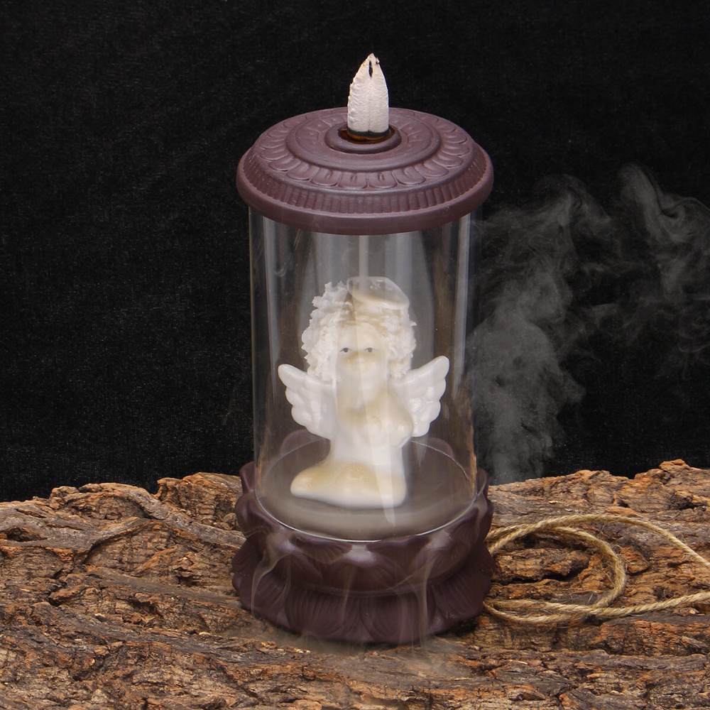 Angel Ceramic Backflow Incense Burner Smoke Cones Holder Sticks Censer Clay - Type B - Image 2