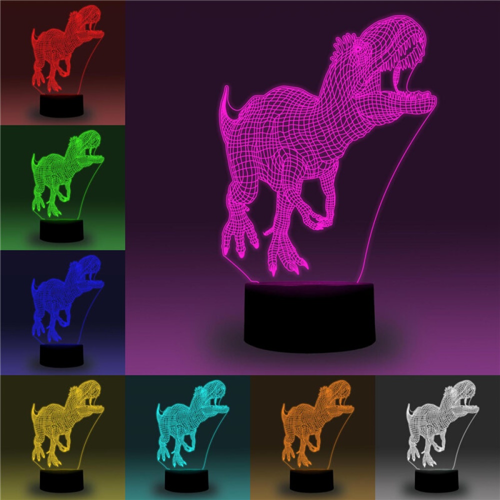 3D LED Illusion Dinosaur/Flamingo/Car/Plane/Opera House/Statue of Liberty Shape USB 7 Color Table Night Light Lamp APP Control Child Gift - 4 gaten - Image 2