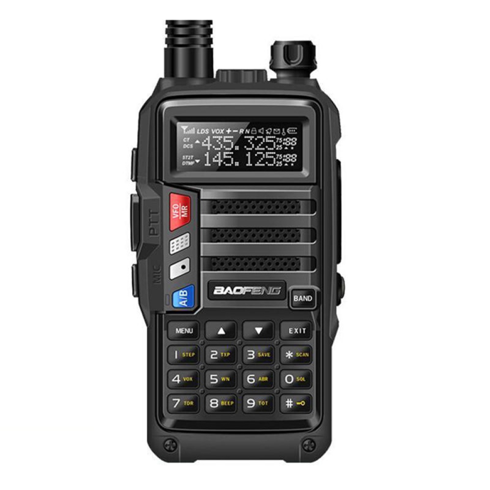 BAOFENG UV5R Plus 128 Channels 400-520MHz 1-6KM Dual Band Two-way Handheld Radio IP68 Waterproof Walkie Talkie - US Plug Black - Image 2