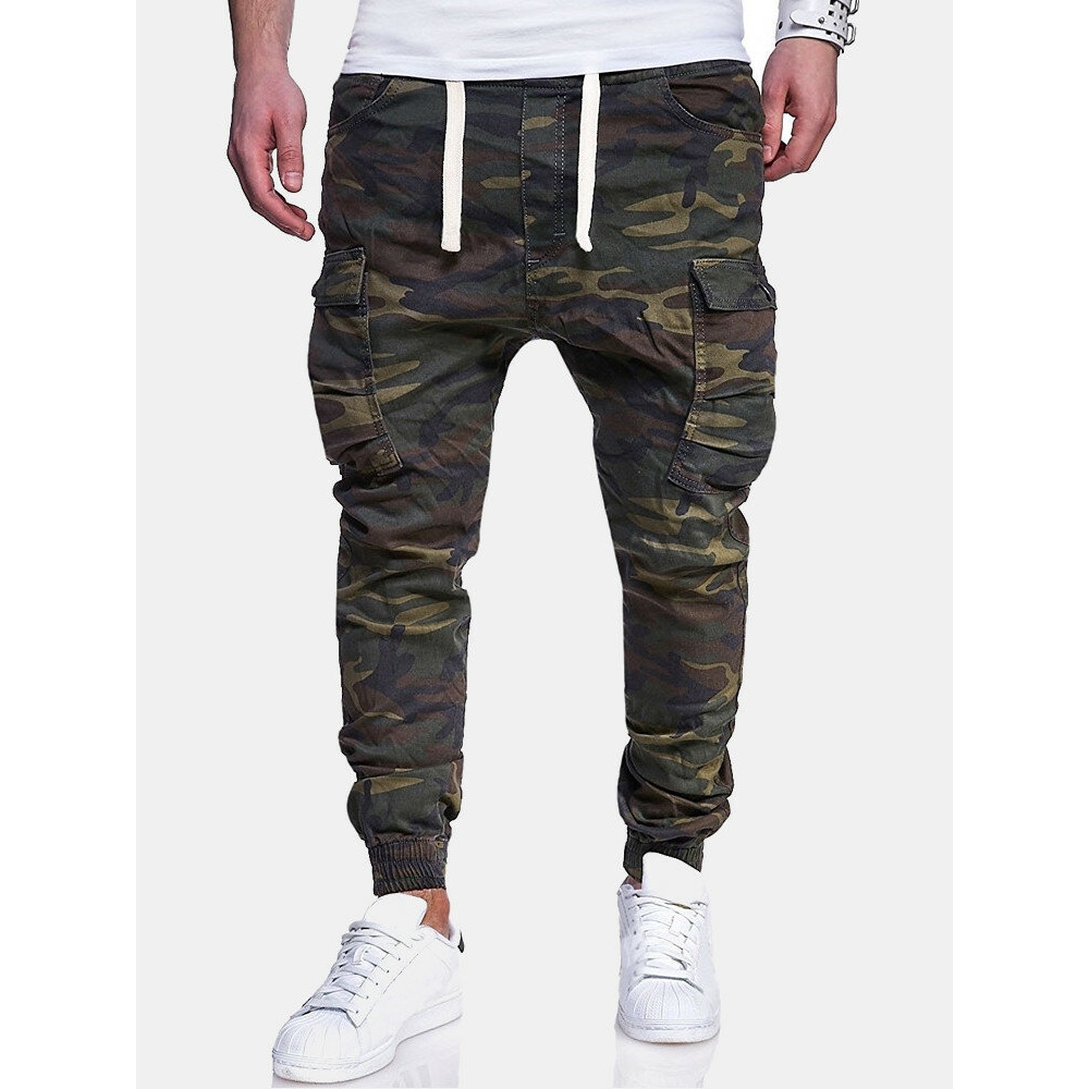Men Camouflage Printed Casual Pants Sweatpants - 2XL Army Green