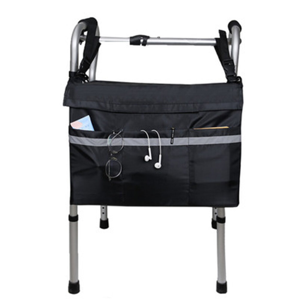 Multi-pocket Wheelchair Storage Pouch Shoulder Hanging Bag with Reflective Strip Wheelchair Storage Bag - Image 2