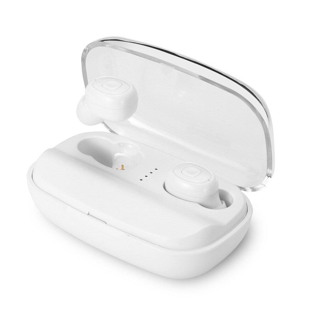 TWS Sports Dual bluetooth V5.0 Earphone Hifi Wireless Headphone With Mic 3000mAh Charging Case - White - Image 2