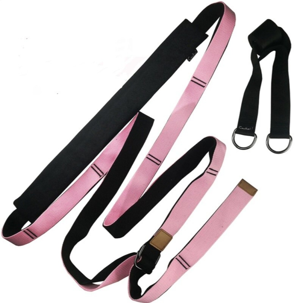 Door Mount Flexibility Wasit Training Belt Leg Stretcher Strap Pilates Gymnastics Yoga Band Exercise Tools - Pink - Image 2