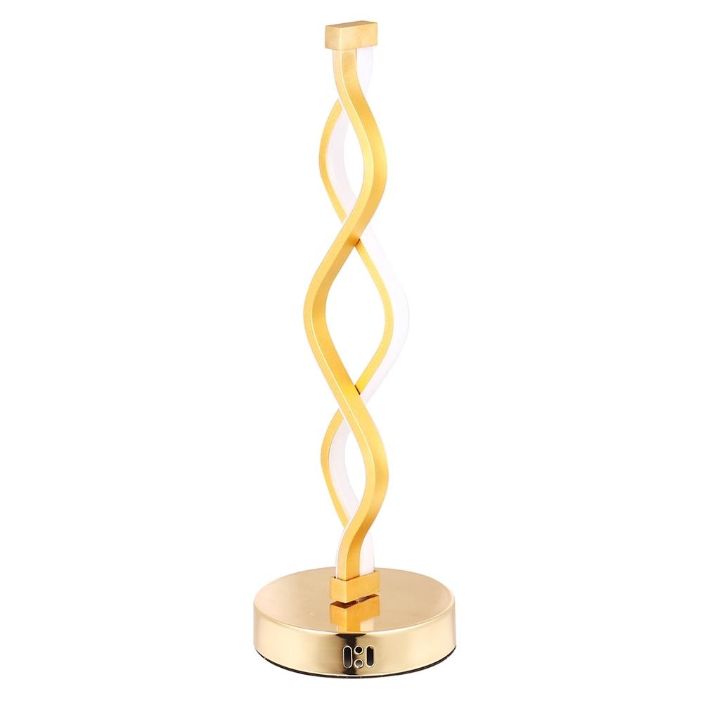 24W Modern Spiral Twist Wave Design LED Table Light Desk Reading Lamp - Gold Warm Light US Plug - Image 2