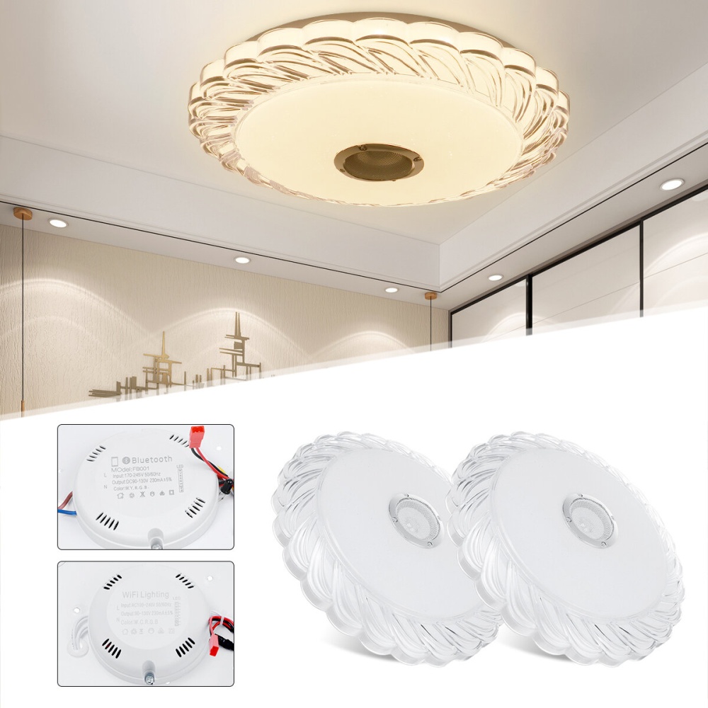 AC220V/85-265V 40cm LED RGB Music Ceiling Lamp bluetooth APP+Remote Control Kitchen Bedroom Bathroom - 220V(APP+Remote Control) - Image 2