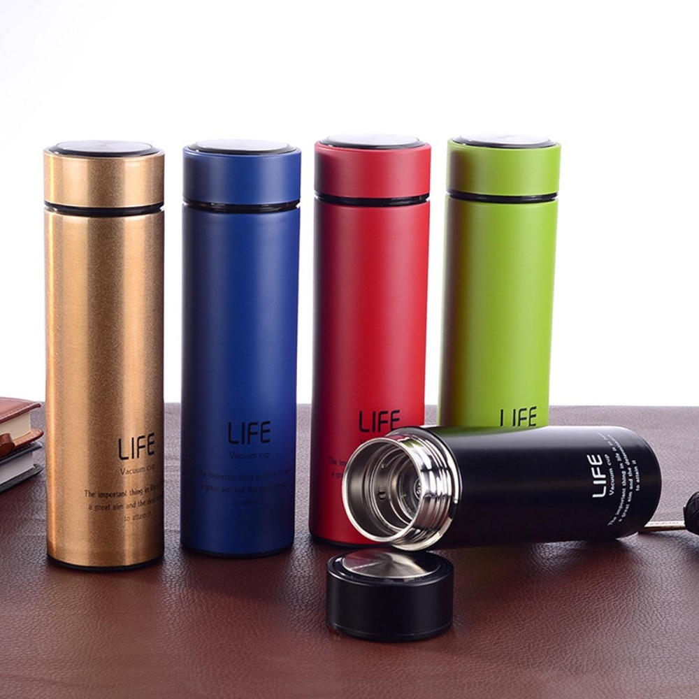 500ml Creative Stainless Steel Thermos Vacuum Cup Sports Outdoor Portable Straight Body Cup - Green - Image 2