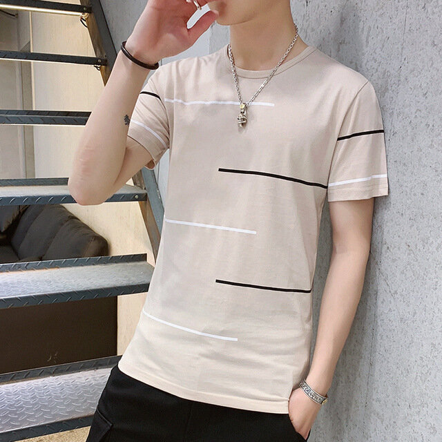 Men's Short-sleeved T-shirt Season New Men's Cotton T-shirt Trend Men's Clothing - XXL white - Image 2