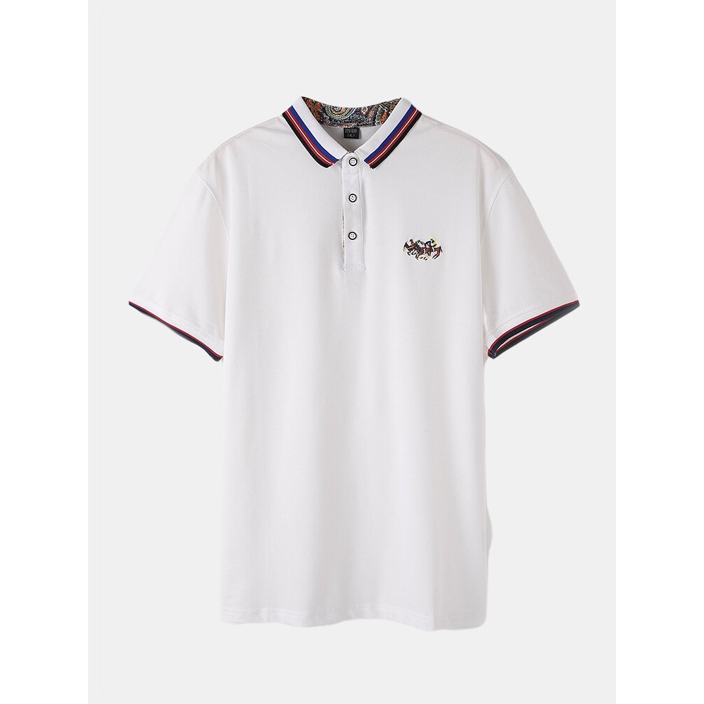 Mens Summer Breathable Solid Color Short Sleeve Casual T-Shirts - S White