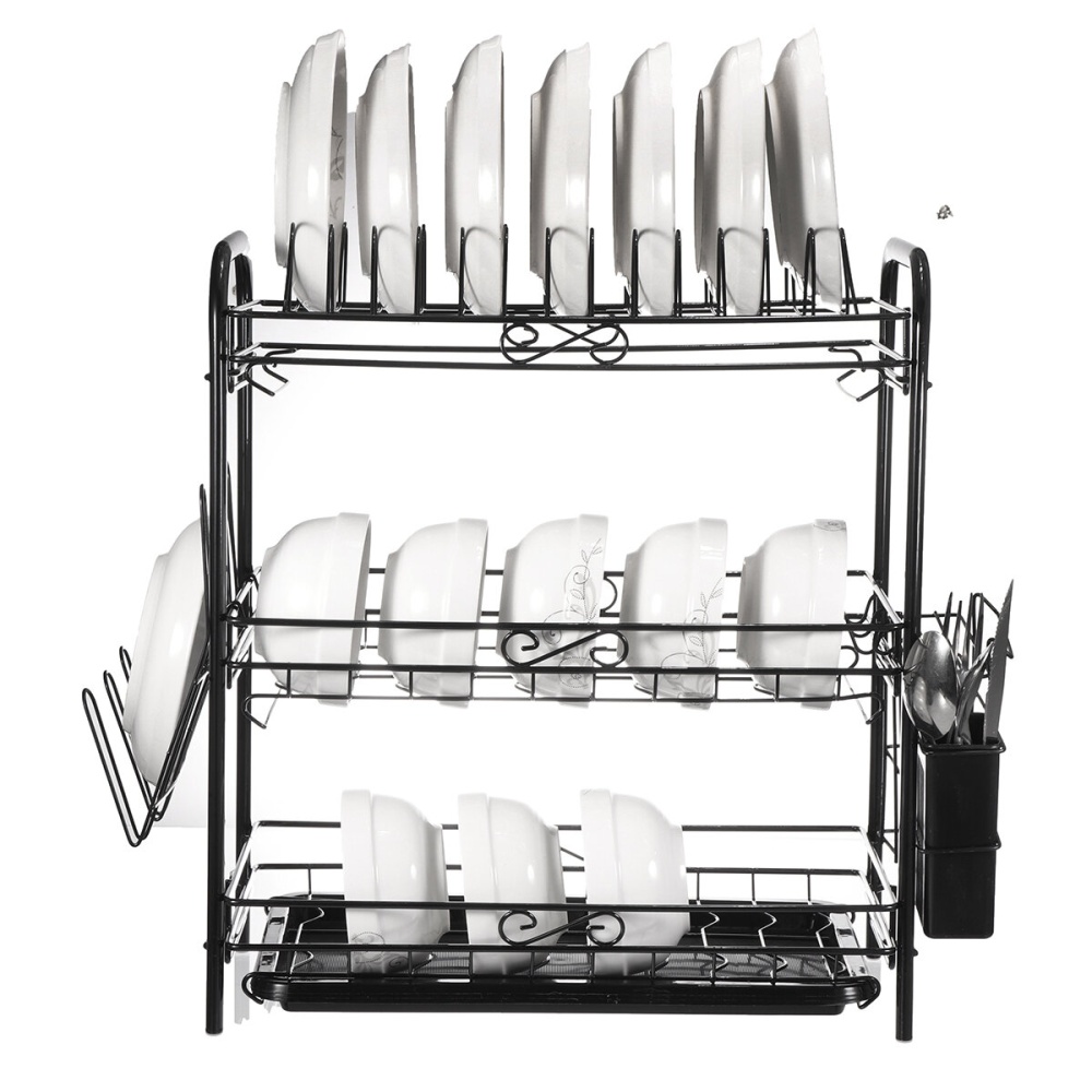 Stainless Steel Dish Rack Sink Bowl Shelf Nonslip Cutlery Holder Kitchen Drying Rack Organizer for Kitchen Tools - 2 Layer - Image 2