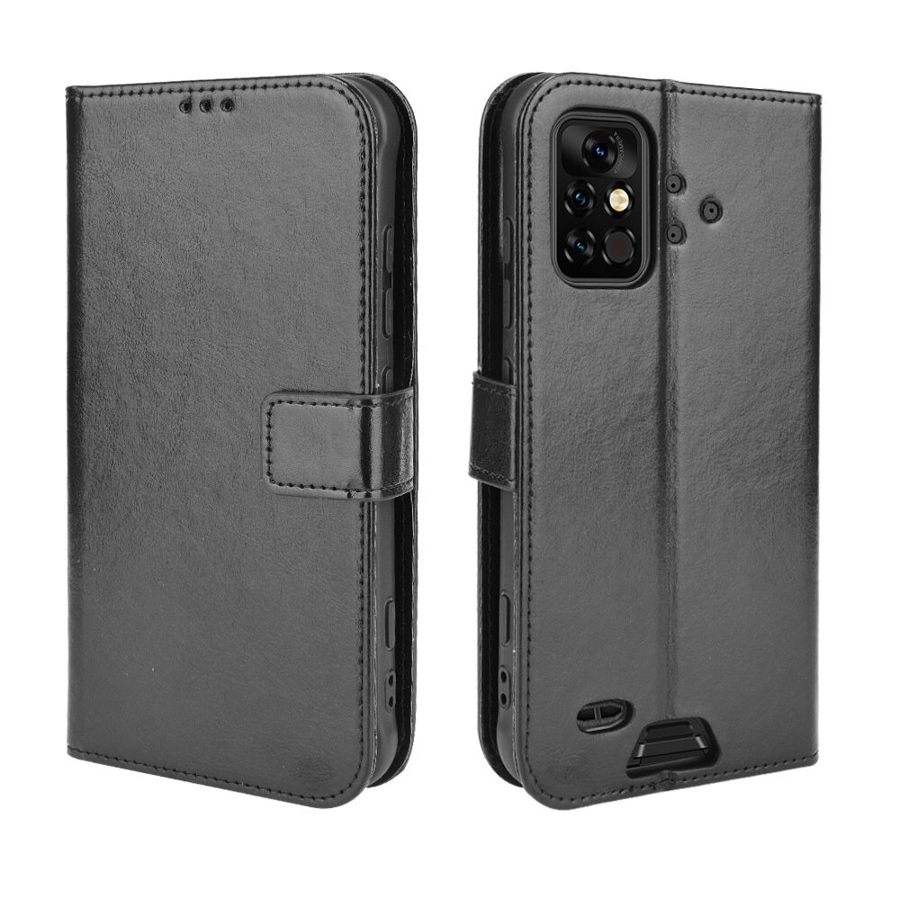 for UMIDIGI Bison Pro Case Magnetic Flip with Multiple Card Slot Folding Stand PU Leather Shockproof Full Cover Protective Case - Black - Image 2