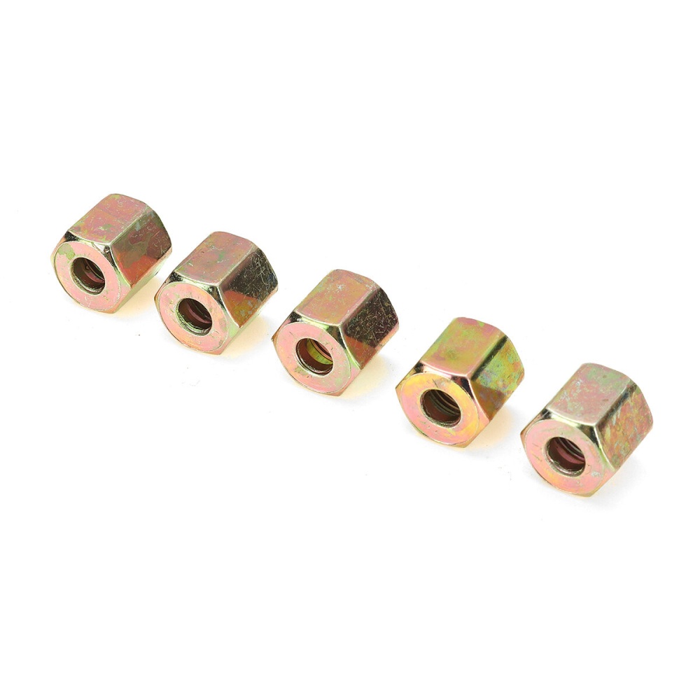 5Pcs 3/16" Copper Brake Line Pipe Fittings Female End Union Metric Nuts M10 x 1mm - Image 2