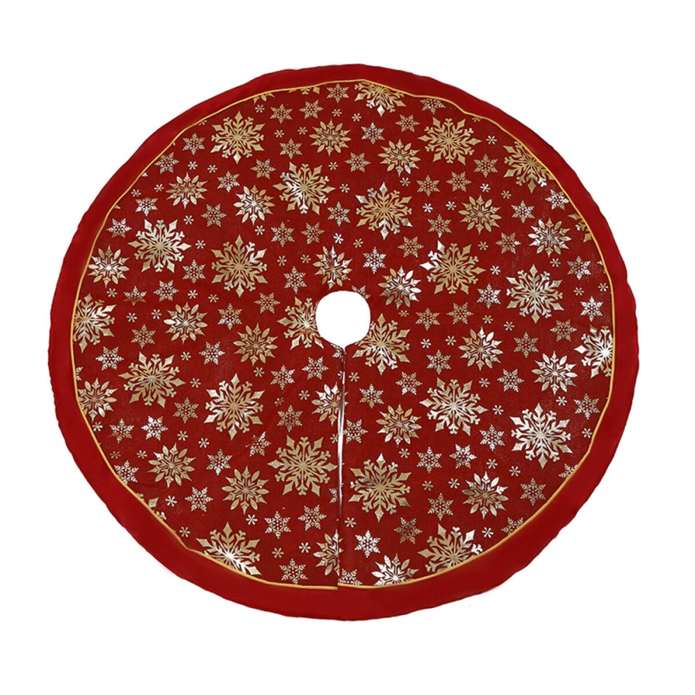 120cm Stitched Santa  Snowflake Skir Tree Skirt for Home New Year 2020  Fancy Decoration - 02 - Image 2