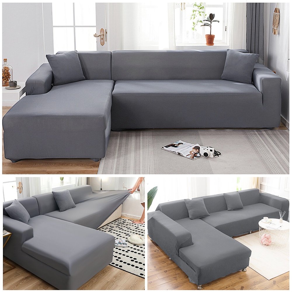 1/2/3/4 Seater Sofa Cover Big Elasticity Couch Covers Love-Seat Stretch Flexible Slipcovers Home Furniture - Navy Blue S - Image 2